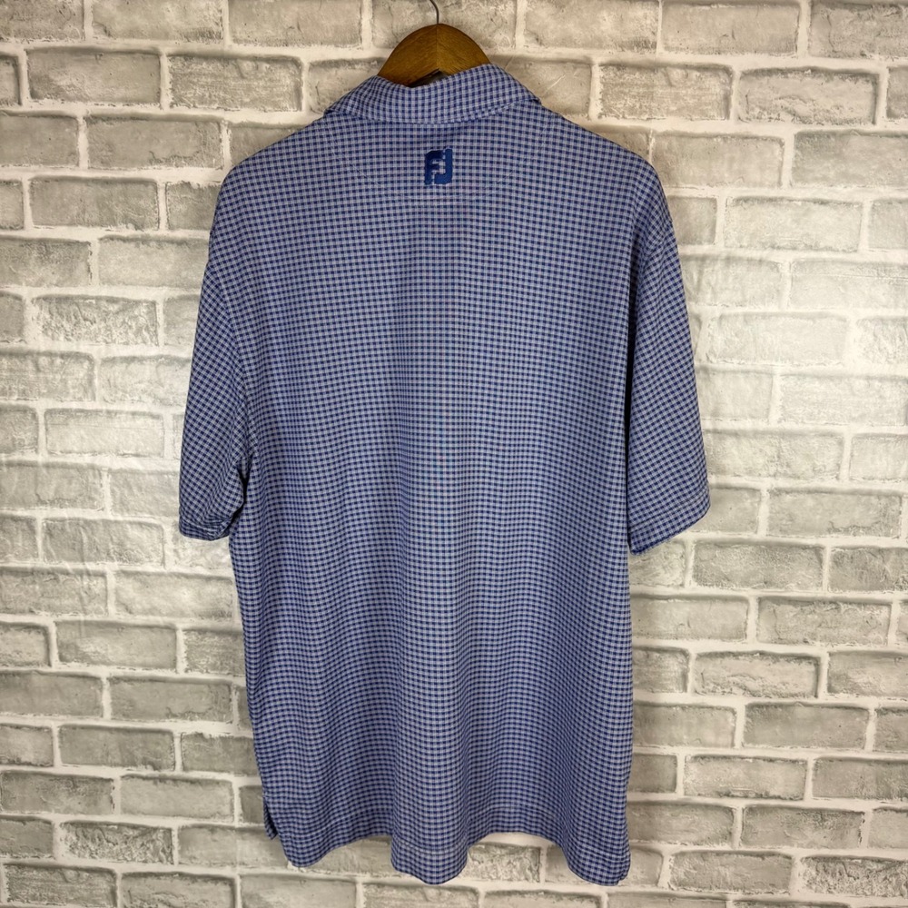 FootJoy Mens XL Blue Gingham Polo Shirt La Quinta Resort Club Golf Short Sleeve - Picture 4 of 8